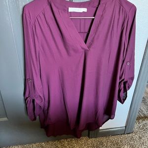 Classy purple v neck blouse